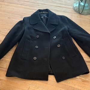 Vintage Ralph Lauren Women's Black Peacoat